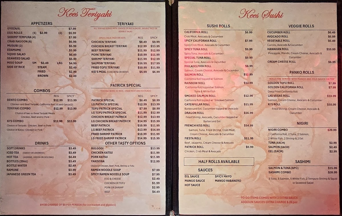 Menu Kee's Teriyaki & Sushi-1