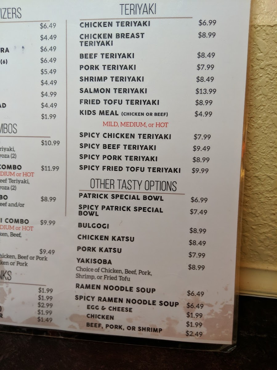 Menu Kee's Teriyaki & Sushi-9